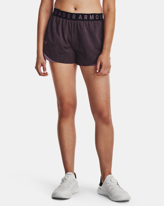 女士UA Play Up Shorts 3.0 Twist短褲 in Black image number 0